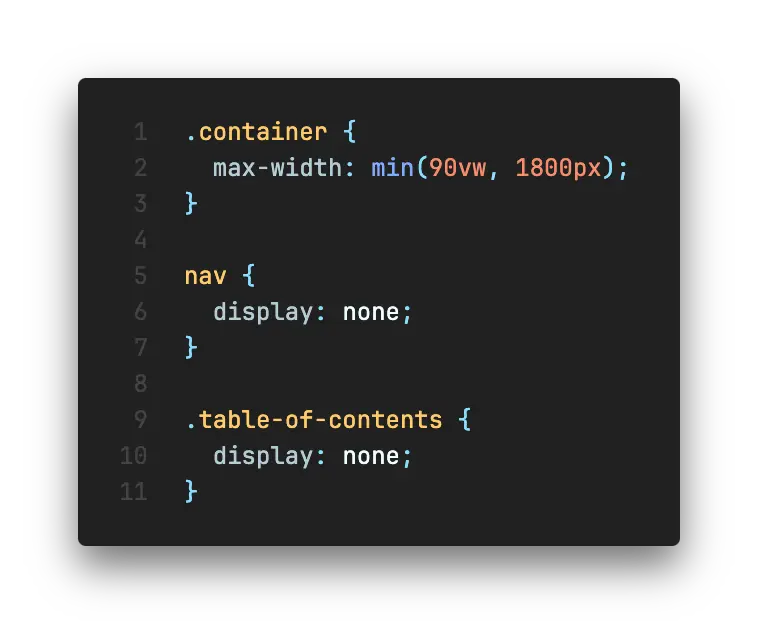 code for mobile layout