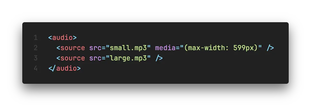 media attribute on an audio element