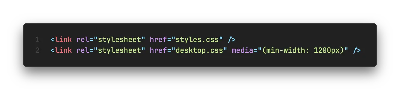 media attribute on a link element
