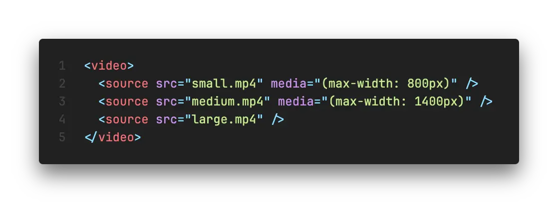 media attribute on a video element