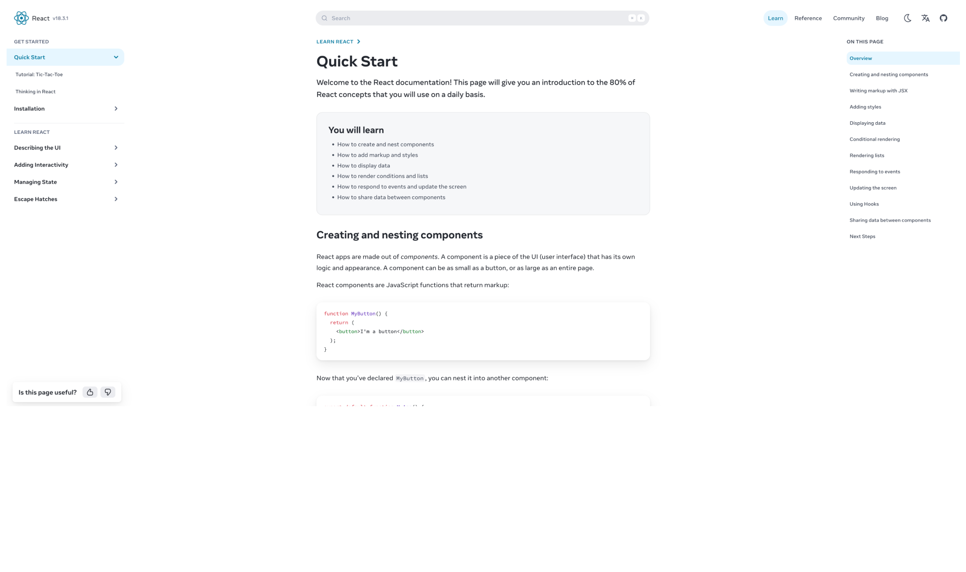 React website on an ultra wide screen